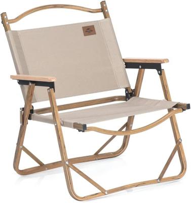 China Outdoor Wood Grain Iron Wood Furniture Simple Folding Portable Camping Chair for sale