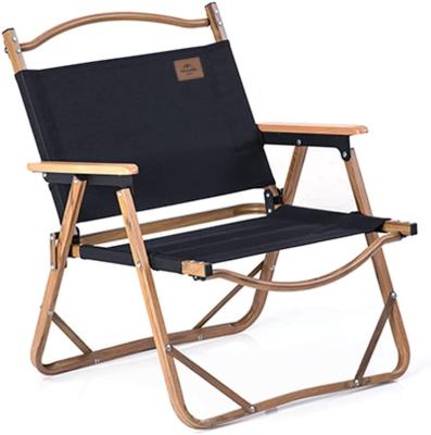 China Outdoor Wood Grain Iron Wood Furniture Simple Folding Portable Camping Chair for sale