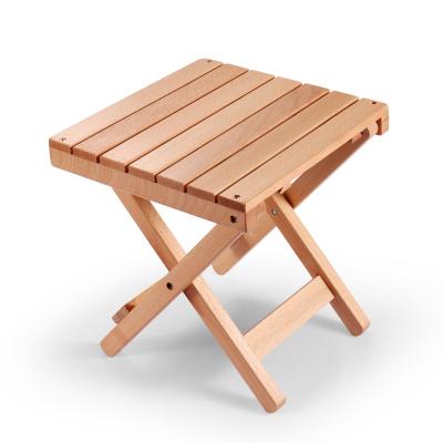 China Cheap Portable Hot Selling Small Solid Wood Portable Solid Wood Camping Folding Stool for sale