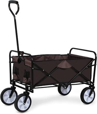 China Easy Folding Universal Collapsible Garden Cart with Side Pocket and Cup Holders for sale