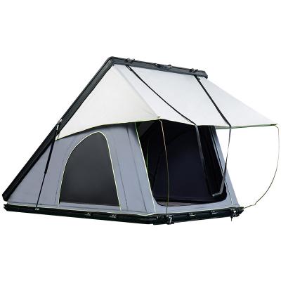 China Extended type china wholesale aluminum triangular luxury roof top hardshell tent factory OEM tents for camping for sale