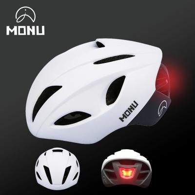 China Safety Bicycle Accessories Helemt MONU Wholesale Custom City Bicycle Helmet For Adult Men With LED Light And Certifications Road Bike Helmet for sale