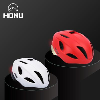 China MONU Custom Have Precise Adjustment Compounds LED Light Bike Bicycle Helmet and Removable Chin Pad Road Bicycle Helmet For Adult Unisex for sale