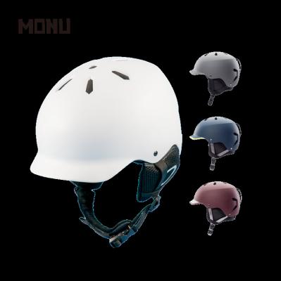 China MONU Snow Helmet With Head Safe Anti-insect Protective Helmet Net Top Ski Helmet And Ear Protector With Sun Visor Casco De Nieve Con Visera Para Adulto for sale