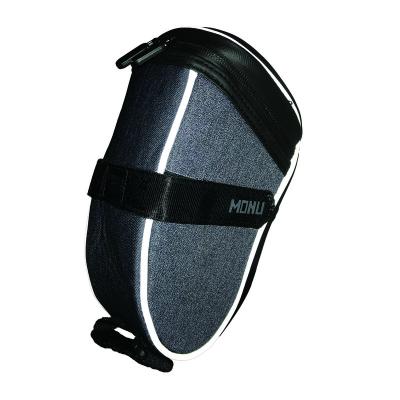 China The reflective markings on both sides/Monu Dustproof Bicycle Seat Bag laminated strap waterproof/high capacity on the wedge storage recycling reflective stripe like saddle bag for sale