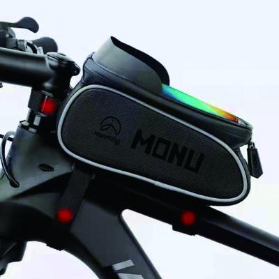 China Custom Made Outdoor Waterproof Touch Screen Bike Bicycle Tube Top Phone Bag With Reflective Markings for sale