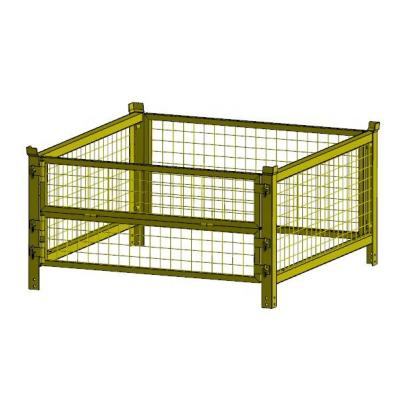 China Collapsible Pallet Cage With Detachable Wooden Pallet Wire Mesh Metal Steel Storage Heavy Duty Customized Collapsible Cage for sale