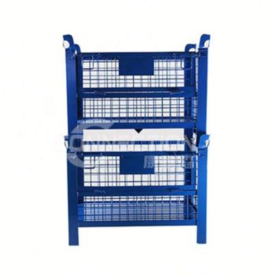 China Logistics CE crtificated collapsible and collapsible storage powder coated warehouse pallet box for sale