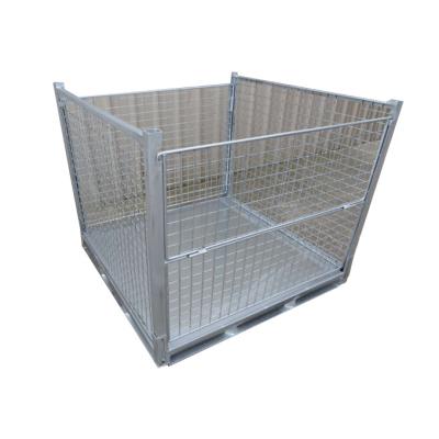 China Retractable 2 Sided Wholesales Collapsible Transport Storage Steel Roll Cage Cart Without Wheels Customized Hot Sale Roll Container for sale