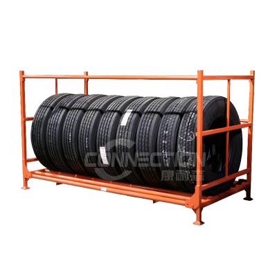 China Heavy Duty Metal Tire Selective Display Foldable Warehouse Shelf Customized Rack for sale