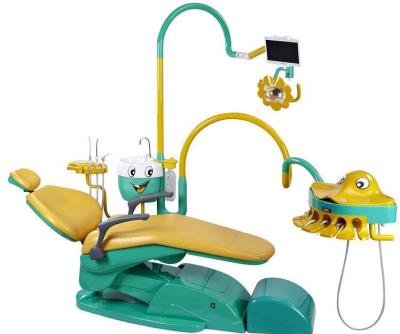 China Special Dental Chair Unit For Children With Lovely Fish Connected Or Movable Instrument Tray for sale