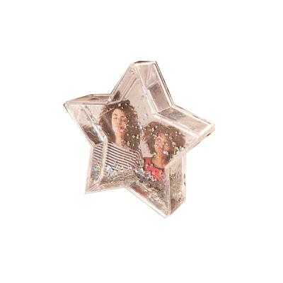 China Durable Star Shaped Glitter Frame Eco-Friendly Photo Frame Glitter Photo Frame Liquid Plastic for sale