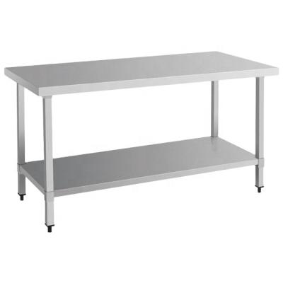 China Easily Assembled Commercial Restaurant Buffet Operation Table Durable Stainless Steel Work Table With Back for sale