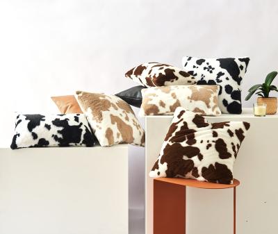 China Fashion Handmade Soft Modern Home Style Simplicity Decorative Pillow Case Cow Fur Cushion Cover for sale