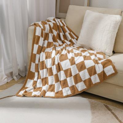 China Nordic Style Anti-Static Jacquard Checkered Decorative Jacquard Blankets Pattern Blankets Hotel Soft Comfortable Hotel Blankets Throws for sale