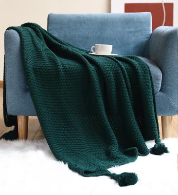 China Anti-static Cozy Office Sofa Throw Blankets Hotel Decorative Soft Throws Bohe Style Knitted Blankets for sale