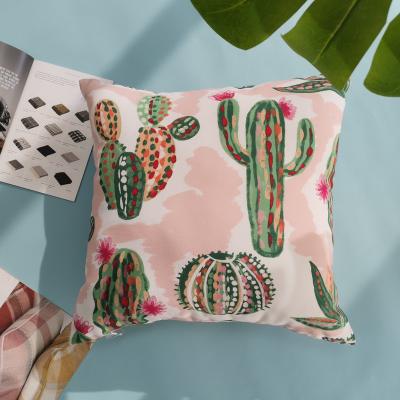 China Nondisposable Outdoor Seaside Style Waterproof Summer Vacation Cover Cushion Tropical Plant Pillow Case for sale