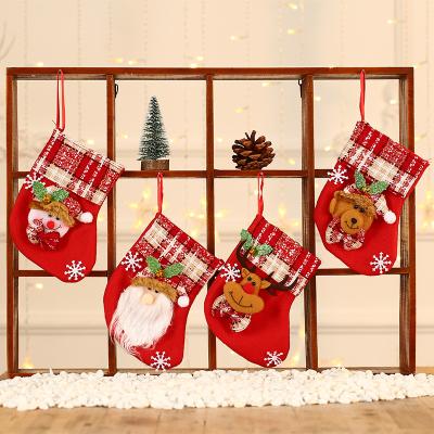 China Christamas Home Decoration Color Block Christmas Stocking For Embroidery for sale