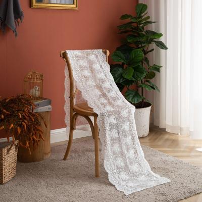 China Decorative romantic France jacquard lace jacquard table runner romantic wedding dining table runner for sale