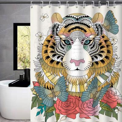 China Morden Style Srtistic Animal In Bohe Luxury Animal Style Shower Curtain Printed Waterproof Bathroom Decorative Shower Curtain for sale