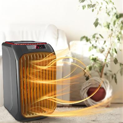 China Hot Selling Personal Office Desk Mini Table Fan Heater Home Room Heaters Fan Portable PTC Temperature Display Space for sale