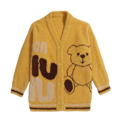 China 2021 QUICK DRY new winter the bear pattern flannel set designers thermal sleepwear for sale