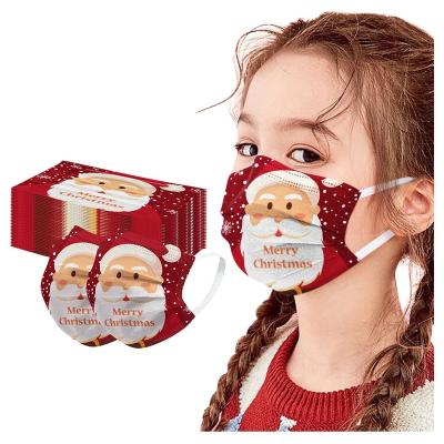 China Kids Eco-Friendly Non Woven Fabric Face Mask Custom Christmas Santa Claus Cute Party Mask 2021 for sale