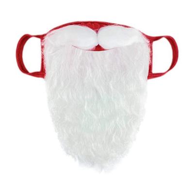 China Christmas Sale Manufacturer Custom Design Chrismas Santa White Beard Eco-friendly Mask Long for sale