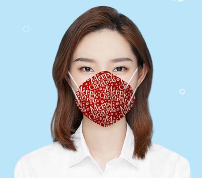 China Eco-friendly Custom New Style Red Snowflake Printed Breathable Fashion Party Mask For Christmas Party for sale