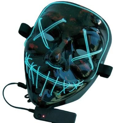 China Wholesale Eco-Friendly Halloween Luminous Glow Masquerade Cosplay Scary Praise Mask Led Light Horror Party Mask for sale