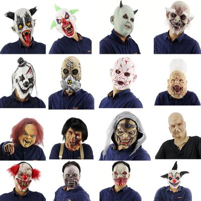 China Eco-Friendly Joker Mask Party Latex Halloween Clown Mask Headgear Full Head Creepy Terrorist Mask for sale