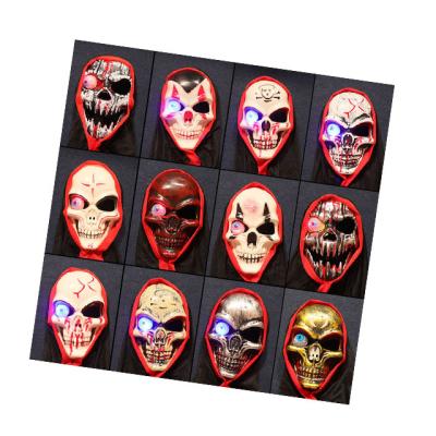 China Halloween Eco-friendly High Quality Hot Sale Unisex Scary Devil Ghost Head Full Led Lights Party Mask for sale