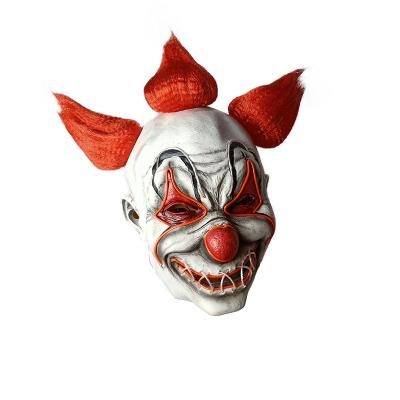 China Eco-friendly Luminous Latex Halloween Factory Horror Clown Mask For Party Scary Clown Mask for sale