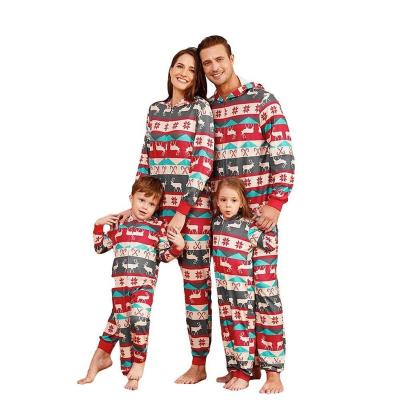 China 2022 Breathable Women's Sleepwear Christmas Pajamas Sets Zipper Girls Boy Outfit Children Christmas Pajamas for sale