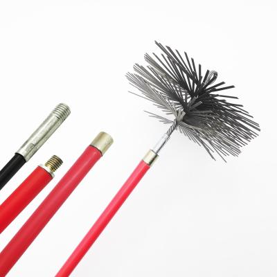 China Universal Field Tools Fireplace Household Wire Fireplace Sweeper Nylon Sweeper Brush With Rod for sale