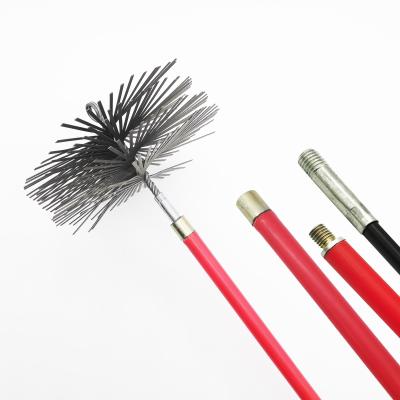 China Durable Household Fireplace Kit Wire Fireplace Sweeper Cleaning Nylon Brush Set with Rods for sale