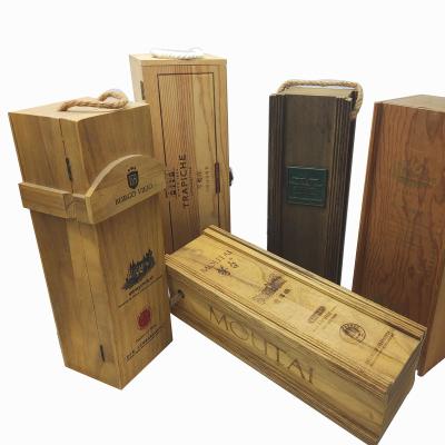 China Recyclable Custom Vintage Decorative Design Shengting Wooden Wine Box Luxury Polished PU Leather Wooden Wine Box for sale