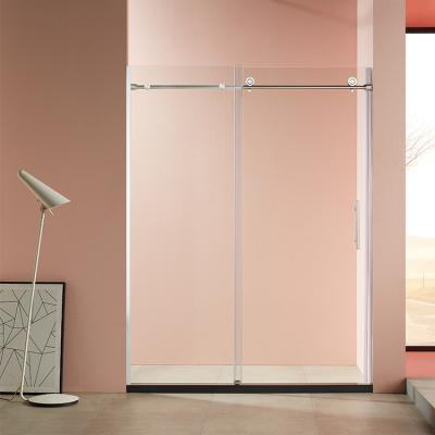 China Household prefabricated frameless tempered glass shower door Te koop