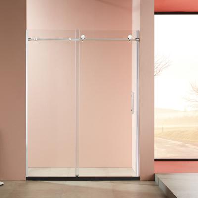 China New Design Modern Single Sliding Door Stainless Steel Shower Glass Screen Te koop