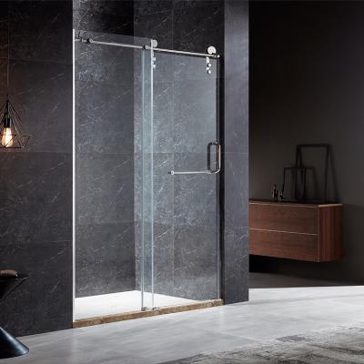 China High End Luxurious Single Sliding Door Simple Frameless Bathroom Designs Corner Shower Door Te koop