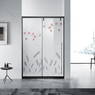 China Factory direct sale sliding 304 stainless steel black frame 8mm tempered glass customized bath shower doors for sale