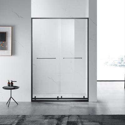 China Double sliding 304 stainless steel frame tempered glass bathroom shower screen for sale