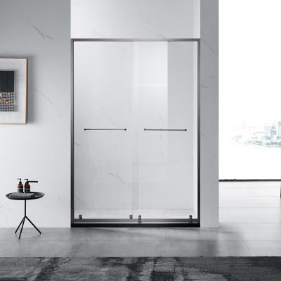 China Double sliding 304 stainless steel frame tempered glass bathroom shower screen for sale