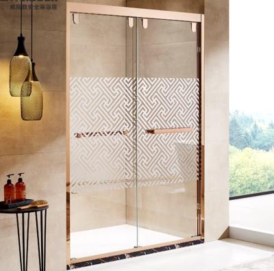 China Hotel Wholesale Glass Shower Double Sliding Door  Simple Design Shower Cabin en venta