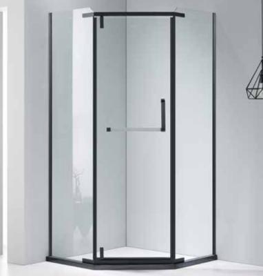 中国 2022 hot selling matte black stainless steel high quality frameless corner diamond shape pivot shower room 販売のため