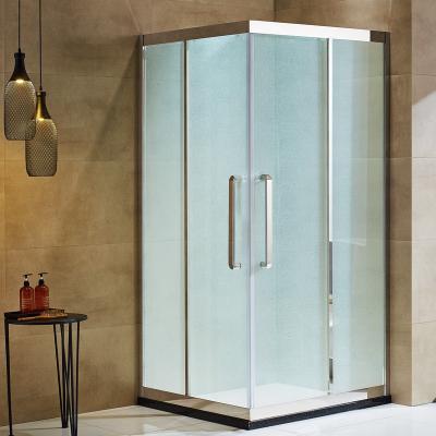 China Latest design Portable Independent stainless steel Double Sliding Square Shower Enclosure for sale