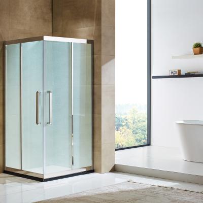 China Classic Design Hotel Sliding Double Door Square Shower Cabin for sale