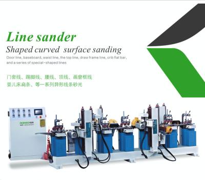 China Factory Linear Sanding Machine For MDF And Solid Wood Profile With Curved Surface Shaped Linear Sanding Machine for sale