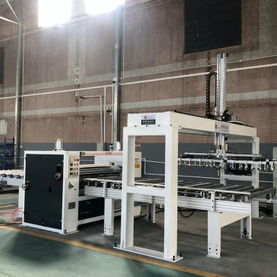 China Factory glue spreader machine line with power-driven roller table and automation haul-U disc type stacker for sale