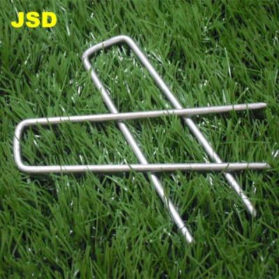 China Stand Up Turf Fabrics / Landscape / Plastic Barriers Galvanized Turf Staple Landscape Clip / Earth Pin for sale